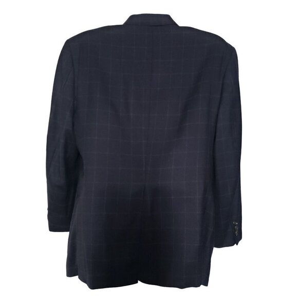 Lauren Ralph Lauren Windowpane Blazer Wool Cashmere Black 2 Button Mens 42 - Picture 9 of 12